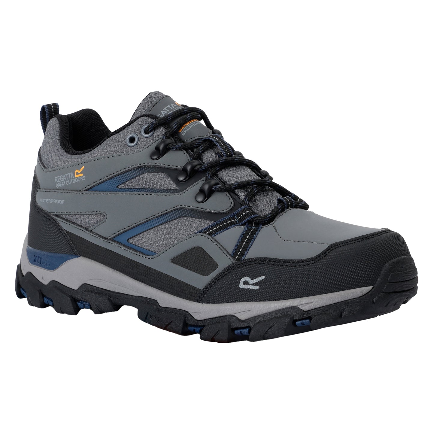 Granite-Moonlight Denim - Front - Regatta Mens Holcombe 3 Low Walking Boots