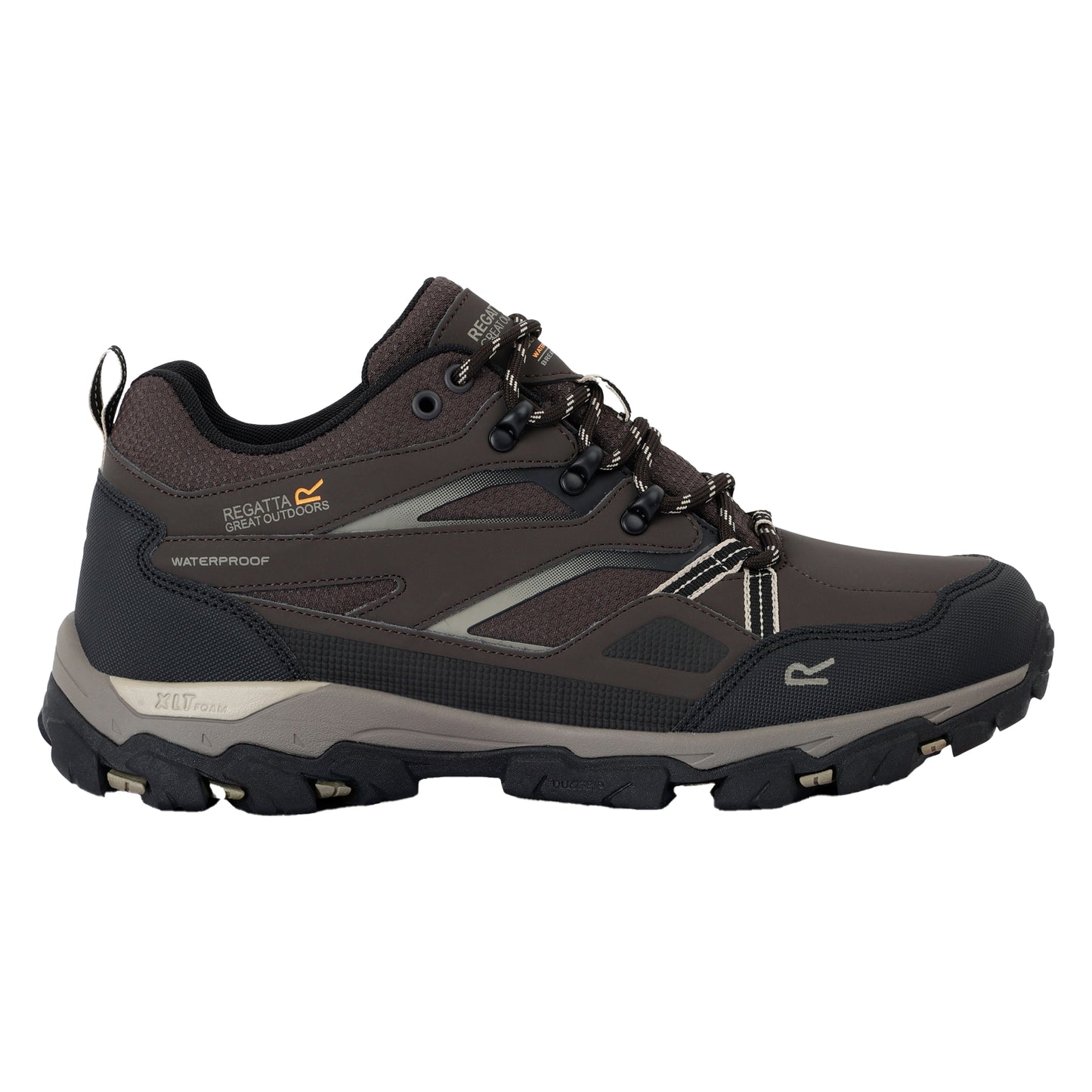 Peat-Gold Fawn - Lifestyle - Regatta Mens Holcombe 3 Low Walking Boots