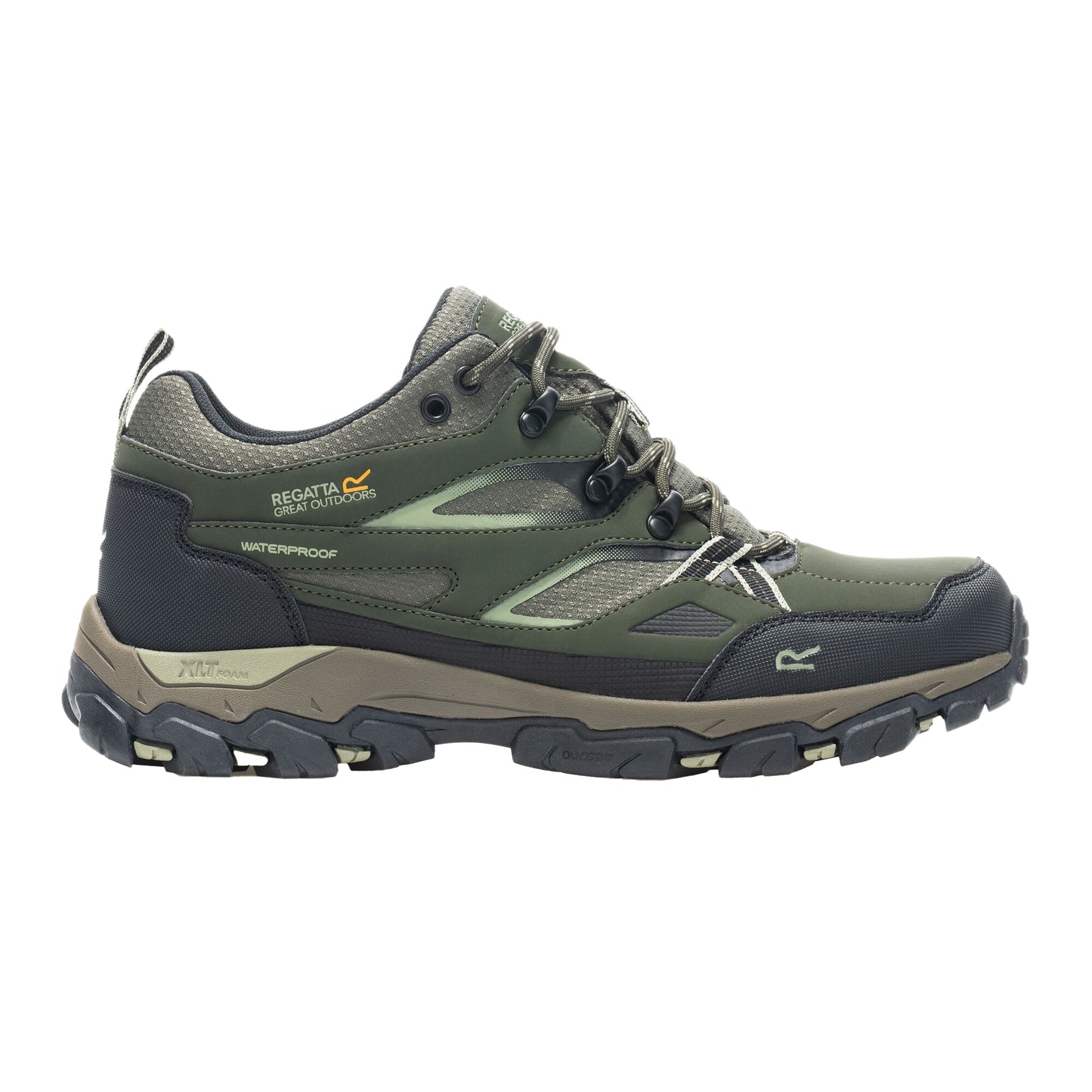 Dark Khaki-Light Sage - Lifestyle - Regatta Mens Holcombe 3 Low Walking Boots