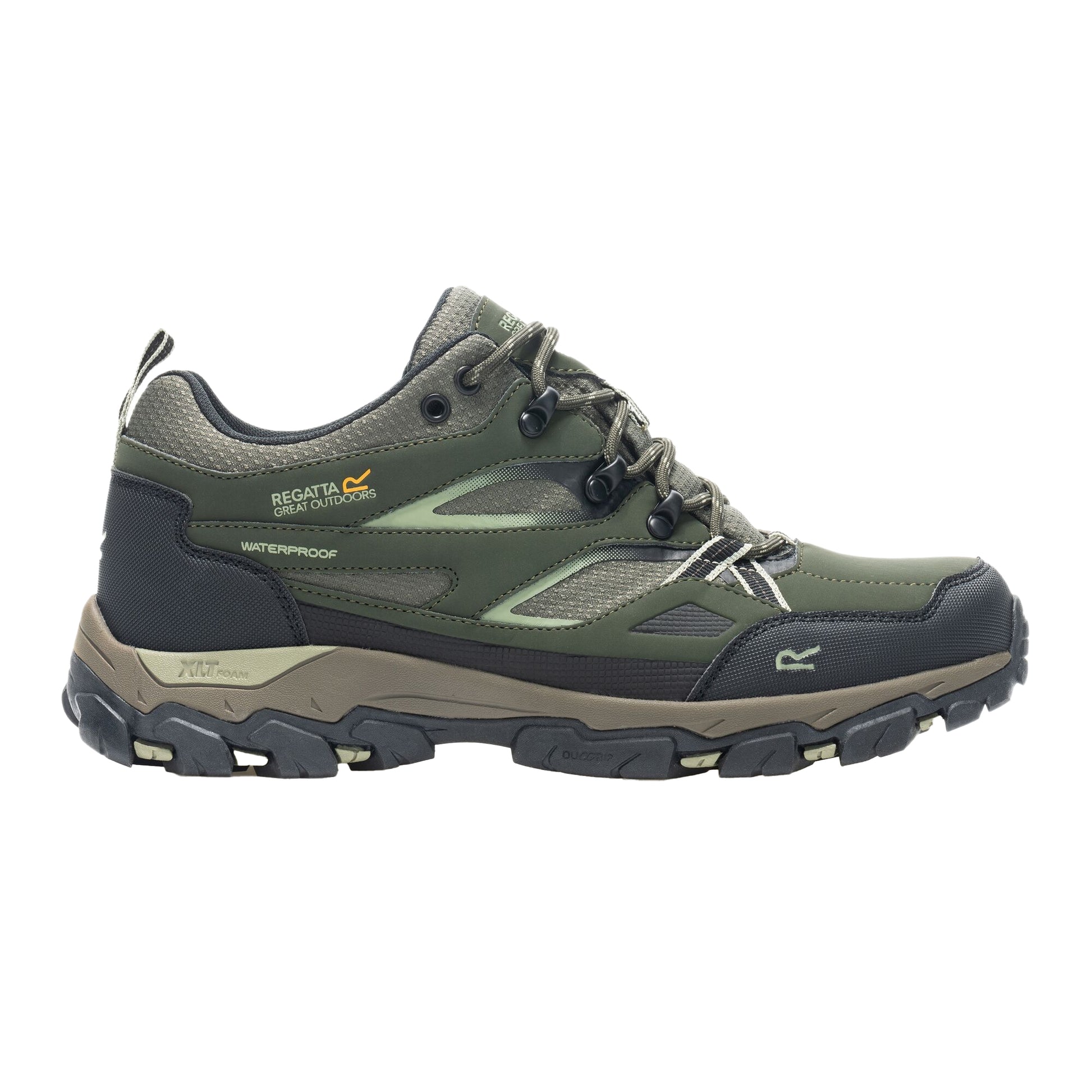 Dark Khaki-Light Sage - Lifestyle - Regatta Mens Holcombe 3 Low Walking Boots