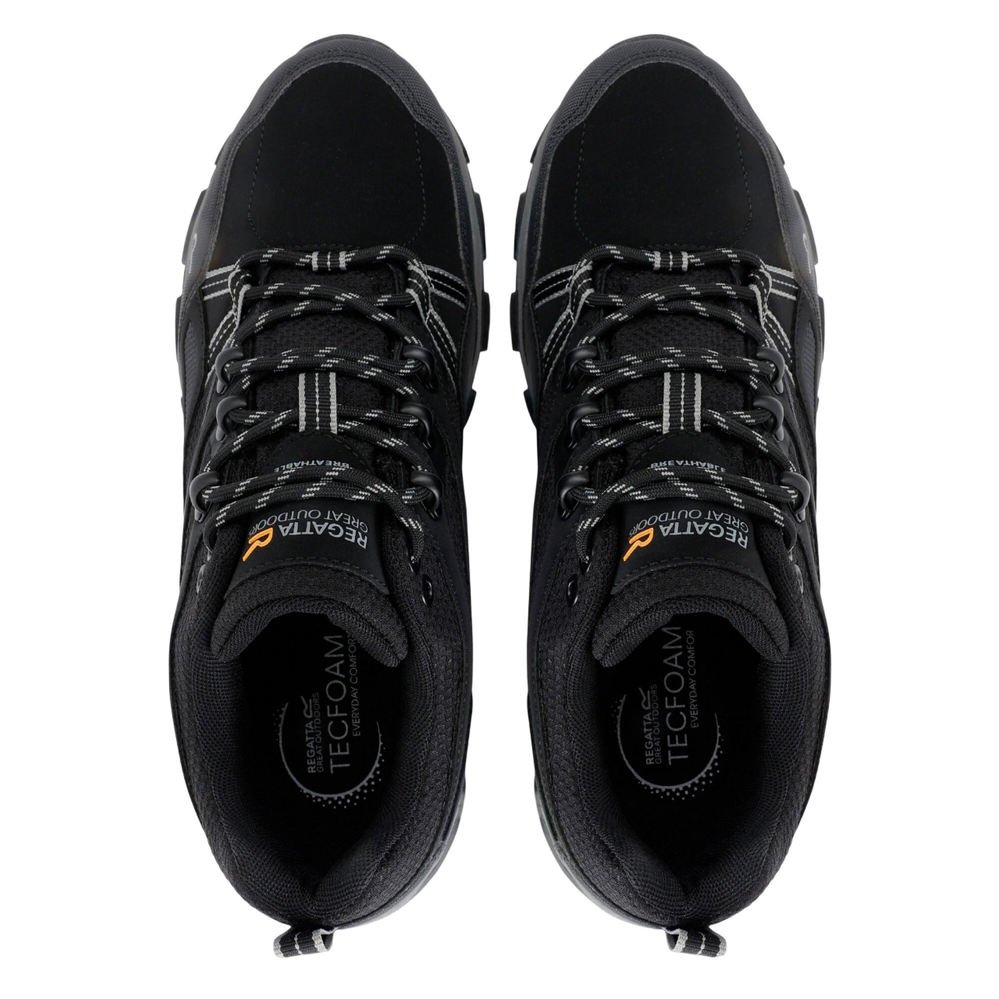 Black-Granite - Pack Shot - Regatta Mens Holcombe 3 Low Walking Boots