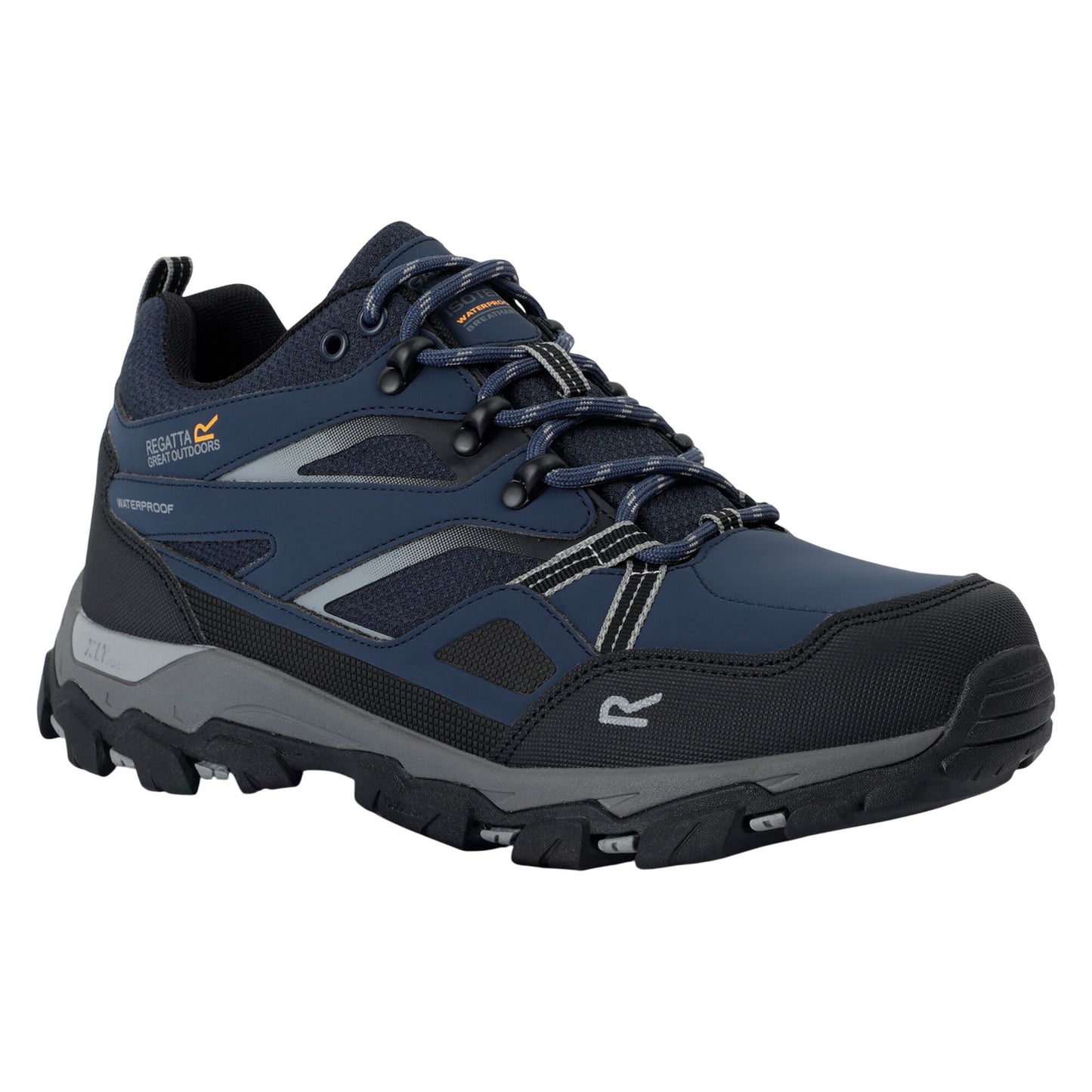 Navy-Dark Steel - Front - Regatta Mens Holcombe 3 Low Walking Boots