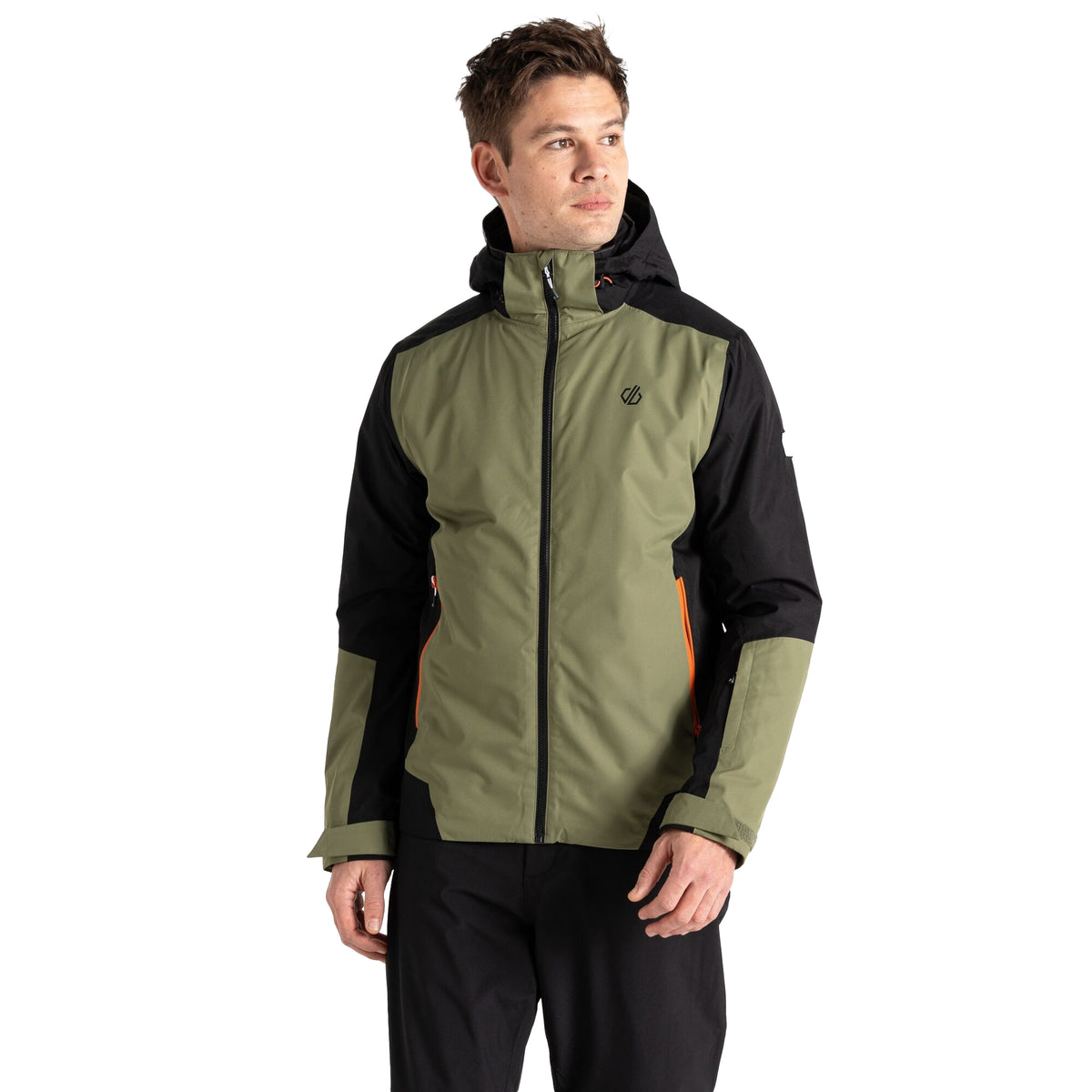 Black-Olivine Green - Lifestyle - Dare 2B Mens Precision II Ski Jacket