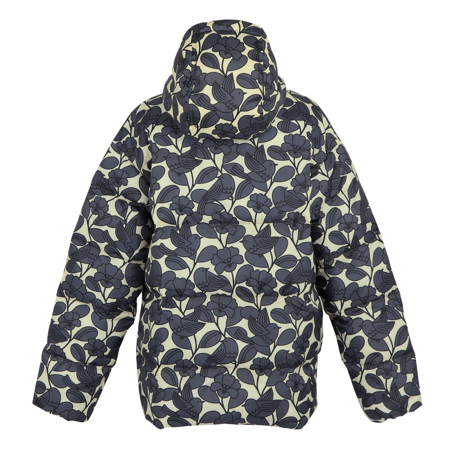 Grey - Back - Regatta Womens-Ladies Orla Kiely Birdy Quilted Oversized Jacket