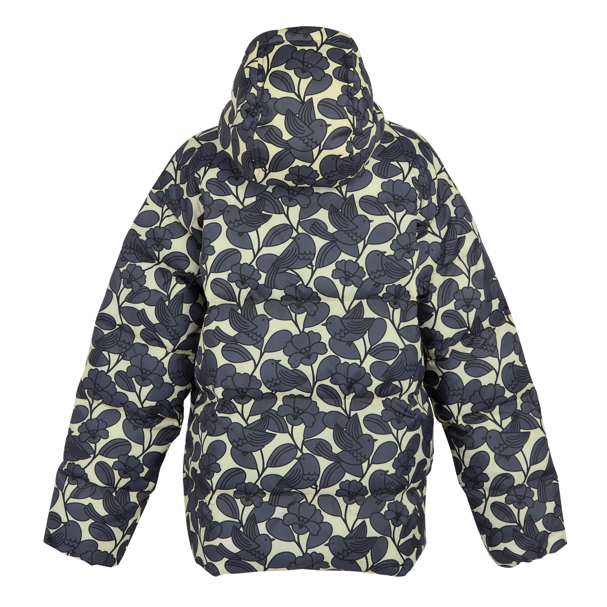 Grey - Back - Regatta Womens-Ladies Orla Kiely Birdy Quilted Oversized Jacket
