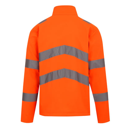 Orange - Back - Regatta Professional Mens 2 Layer Hi-Vis Soft Shell Jacket