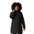 Black - Pack Shot - Regatta Womens-Ladies Faux Fur Trim Parka