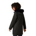 Black - Close up - Regatta Womens-Ladies Faux Fur Trim Parka