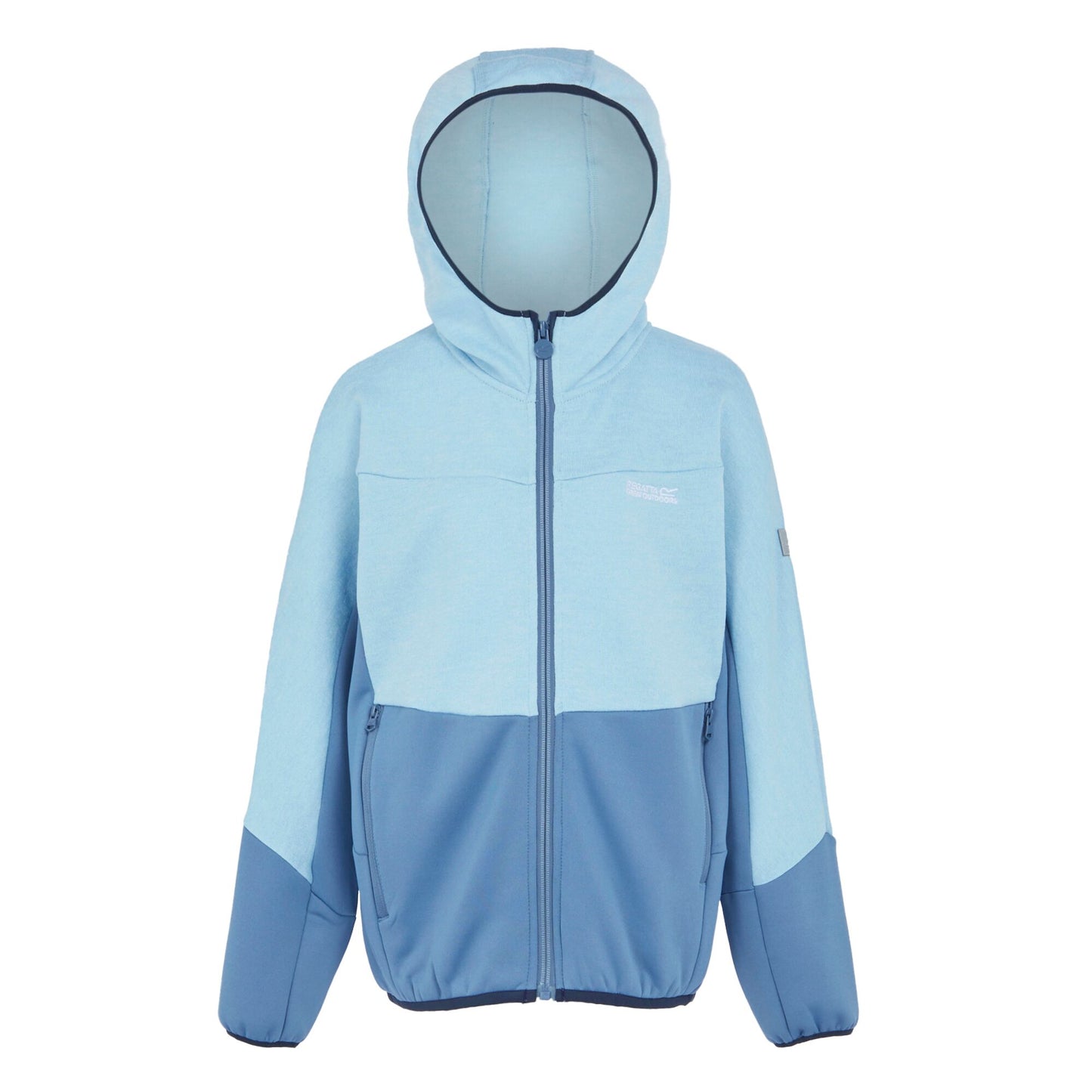 Clear Sky-Coronet Blue - Front - Regatta Childrens-Kids Dissolver IX Marl Full Zip Fleece Jacket