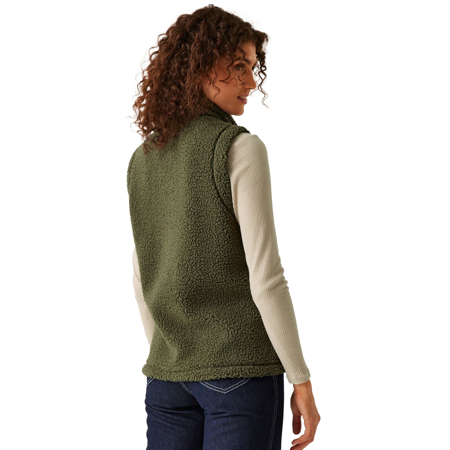 Dark Khaki - Lifestyle - Regatta Womens-Ladies Calmry Borg Fleece Lined Gilet