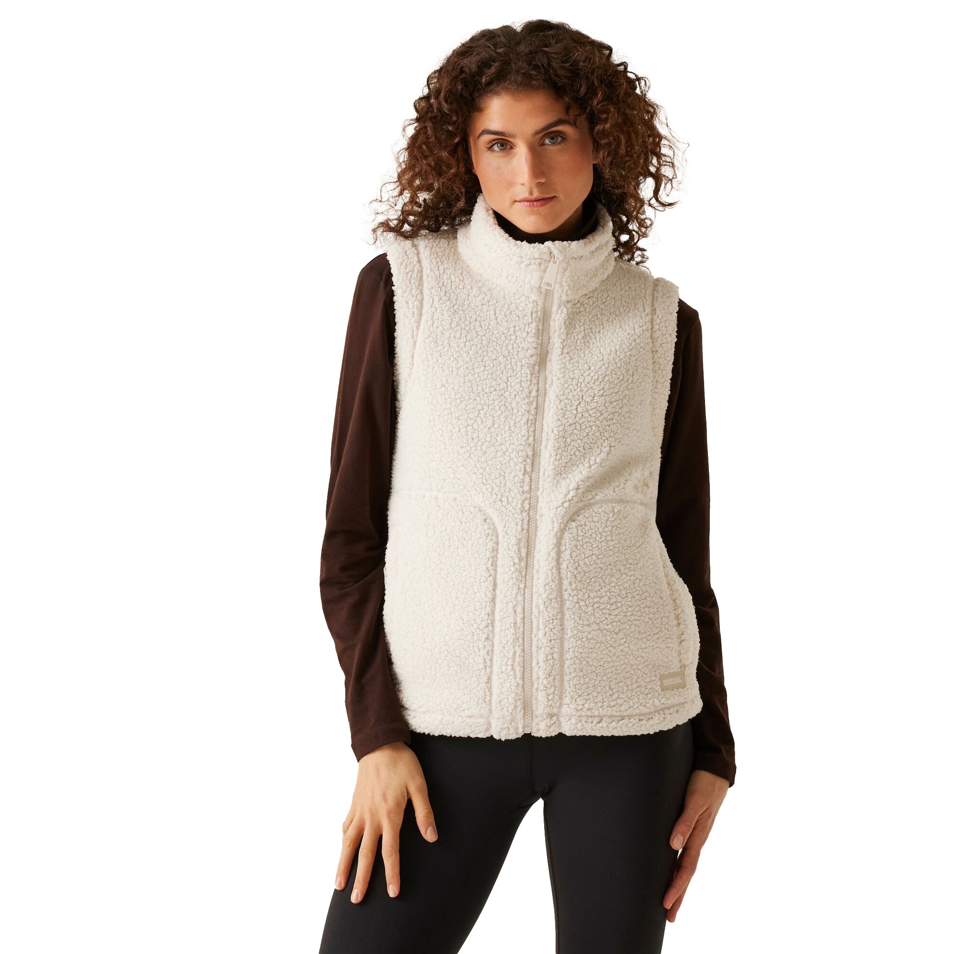 Light Vanilla - Side - Regatta Womens-Ladies Calmry Borg Fleece Lined Gilet