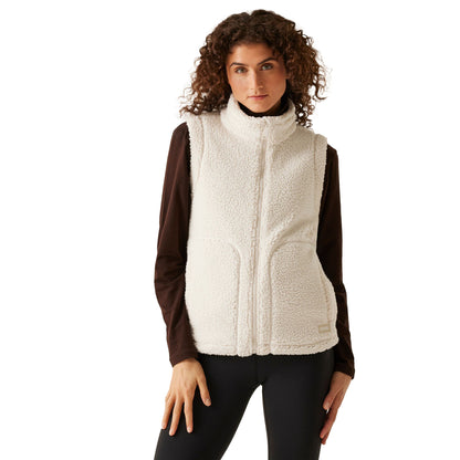 Light Vanilla - Side - Regatta Womens-Ladies Calmry Borg Fleece Lined Gilet