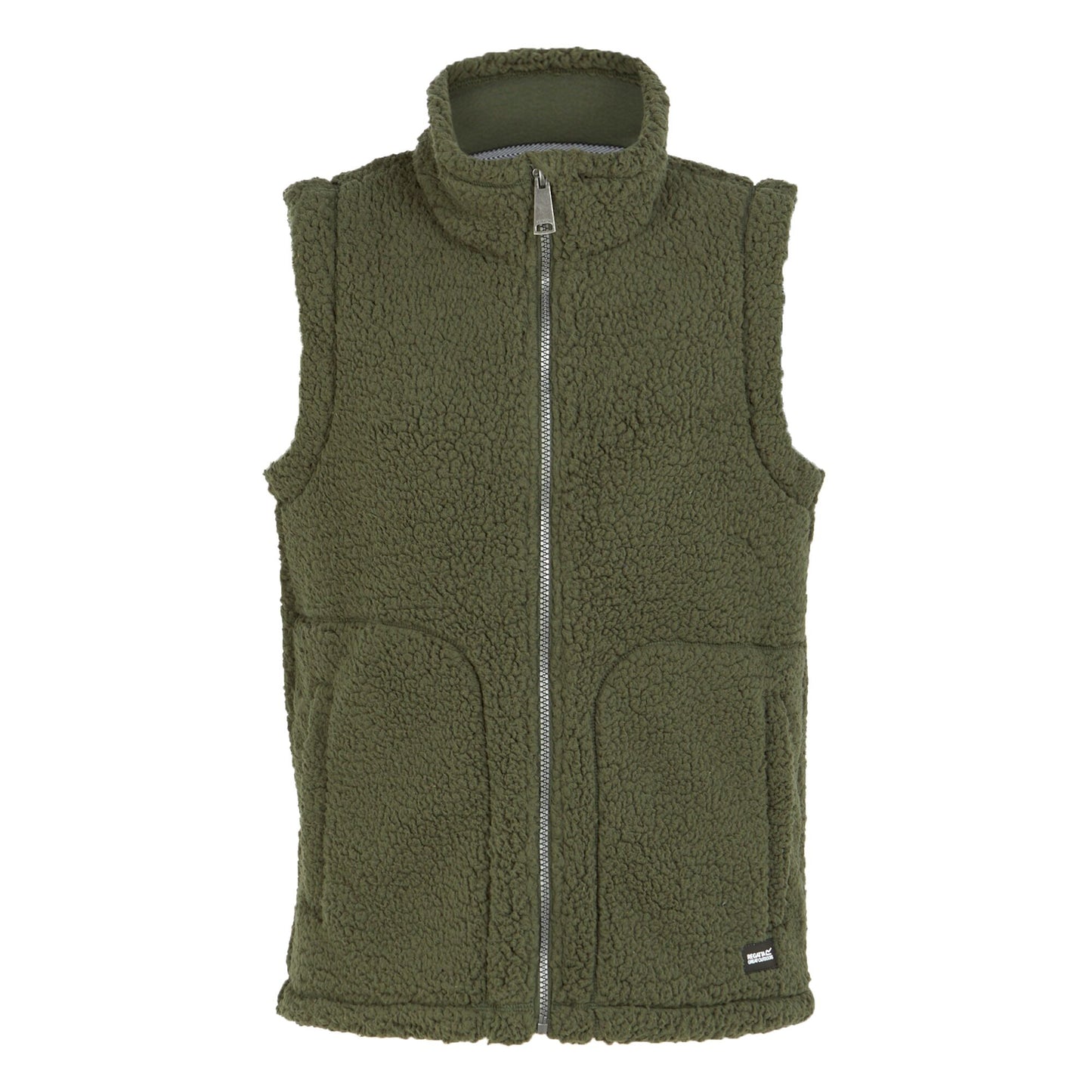 Dark Khaki - Front - Regatta Womens-Ladies Calmry Borg Fleece Lined Gilet