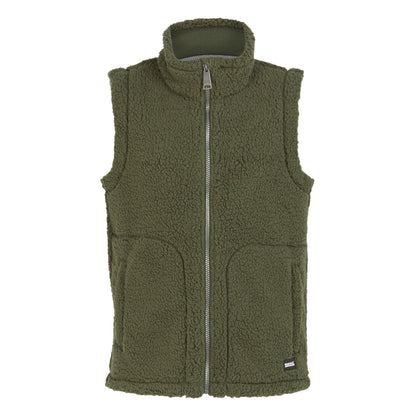 Dark Khaki - Front - Regatta Womens-Ladies Calmry Borg Fleece Lined Gilet