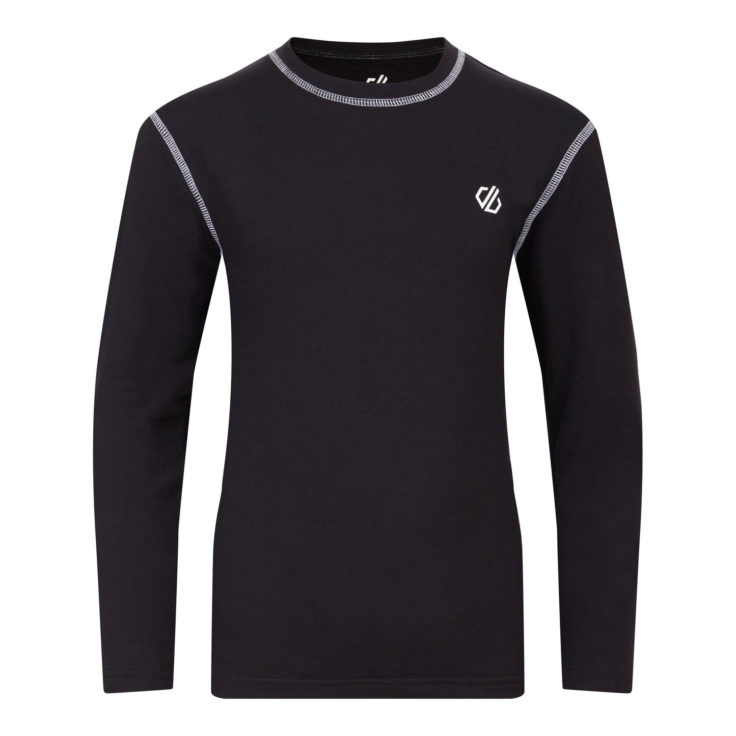 Black - Back - Dare 2B Childrens-Kids Pow II Plain Base Layer Set