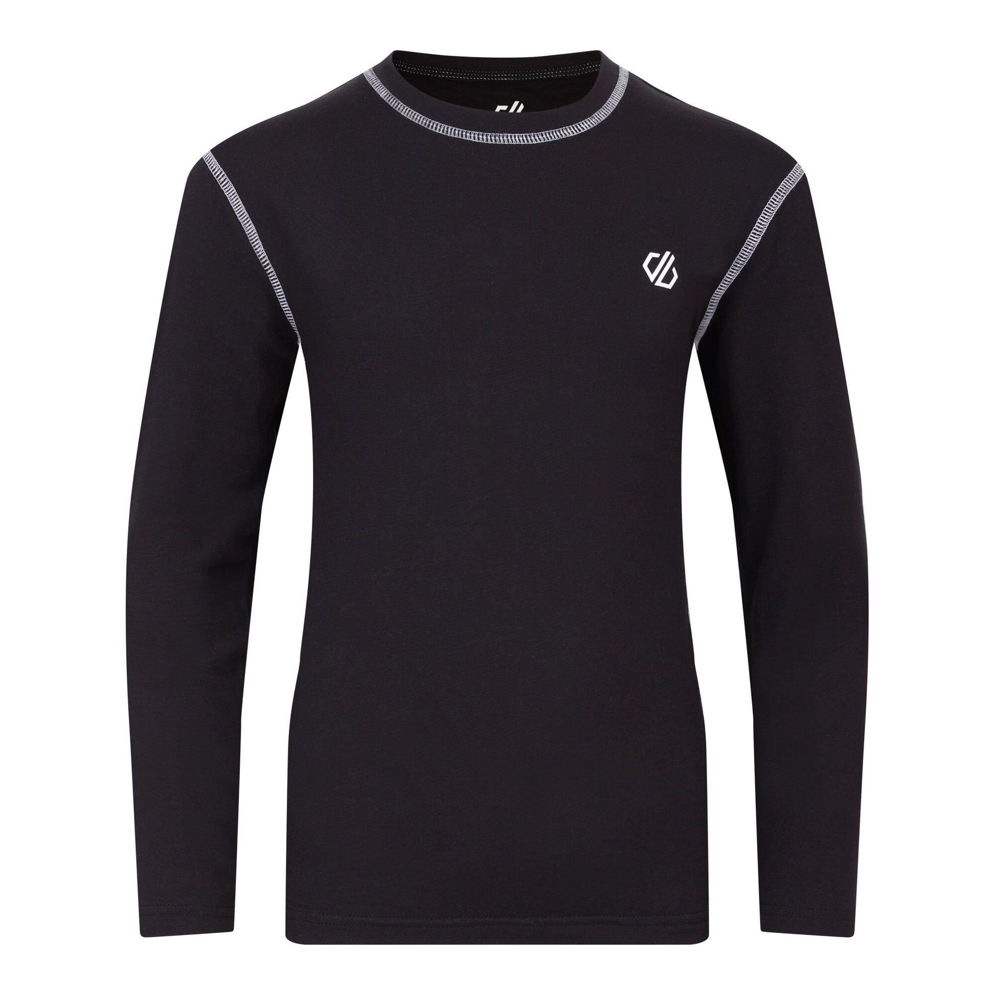 Black - Back - Dare 2B Childrens-Kids Pow II Plain Base Layer Set