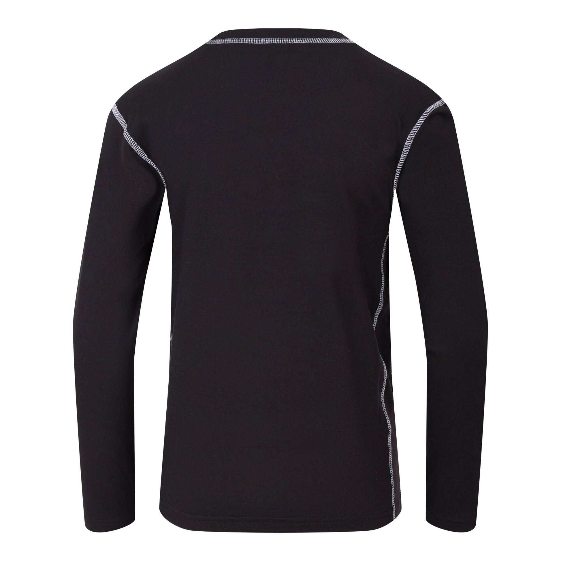 Black - Side - Dare 2B Childrens-Kids Pow II Plain Base Layer Set