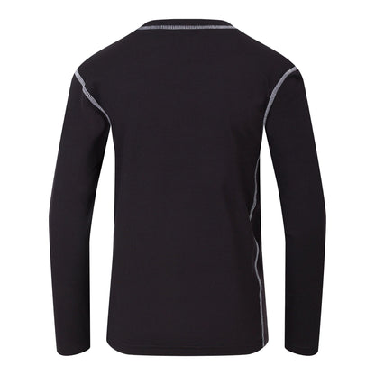 Black - Side - Dare 2B Childrens-Kids Pow II Plain Base Layer Set