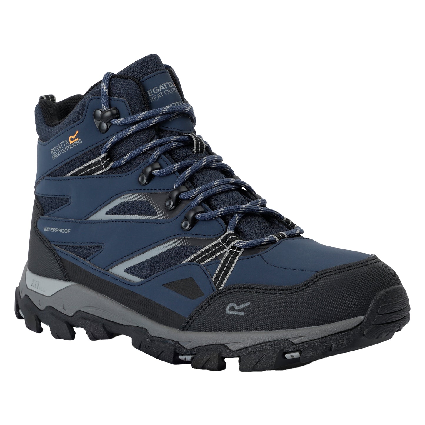 Navy-Dark Steel - Front - Regatta Mens Holcombe III Walking Boots