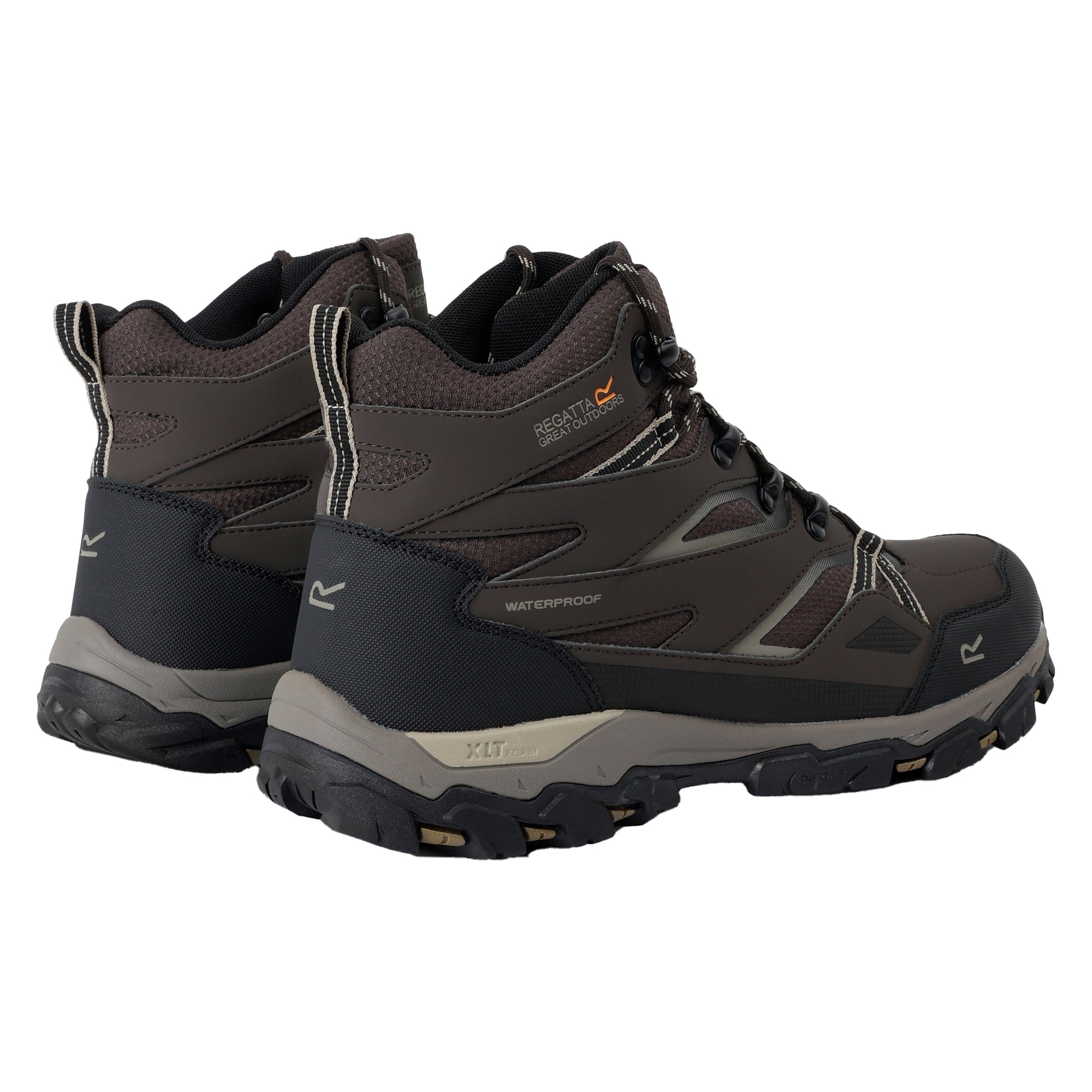 Peat-Gold Fawn - Back - Regatta Mens Holcombe III Walking Boots