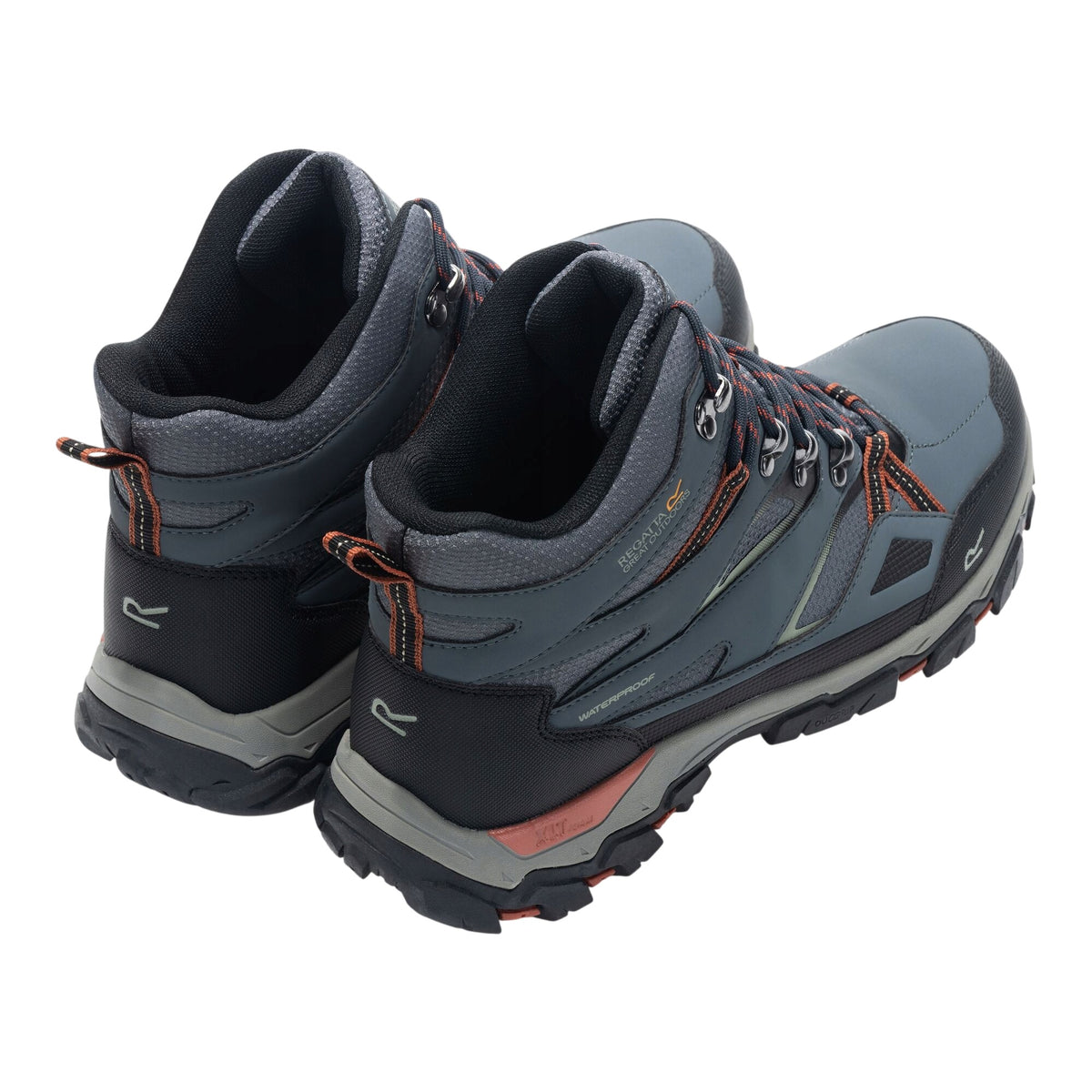 Dark Storm-Brick - Back - Regatta Mens Holcombe III Walking Boots