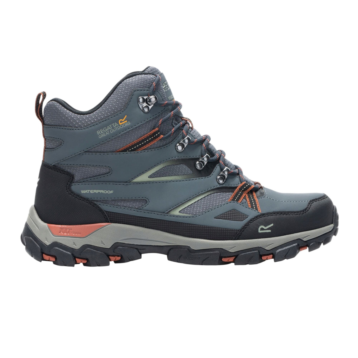 Dark Storm-Brick - Side - Regatta Mens Holcombe III Walking Boots