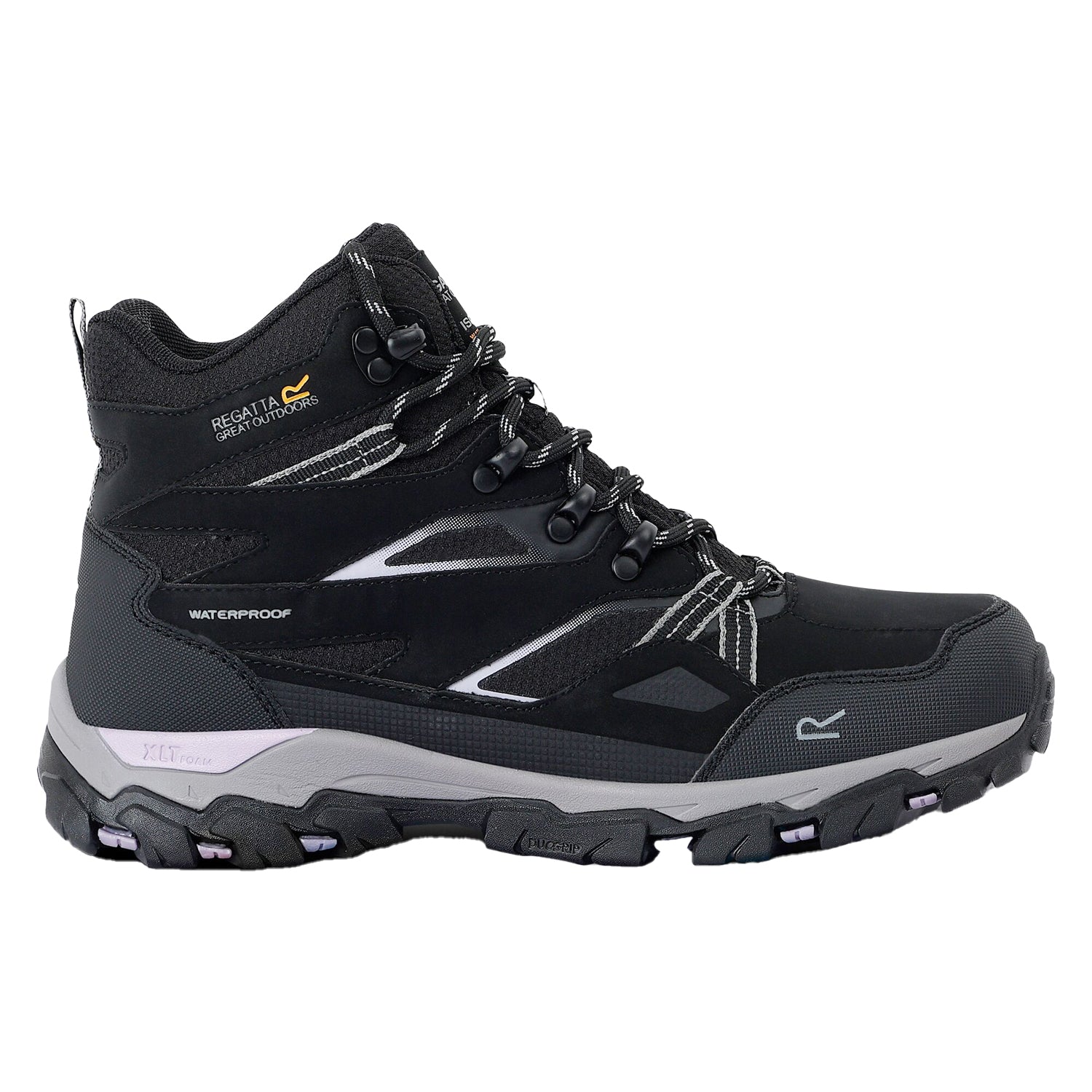 Black-Purple Sage - Side - Regatta Womens-Ladies Holcombe III Walking Boots