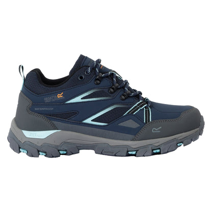 Navy-Aruba Blue - Lifestyle - Regatta Womens-Ladies Holcombe III Low Walking Shoes