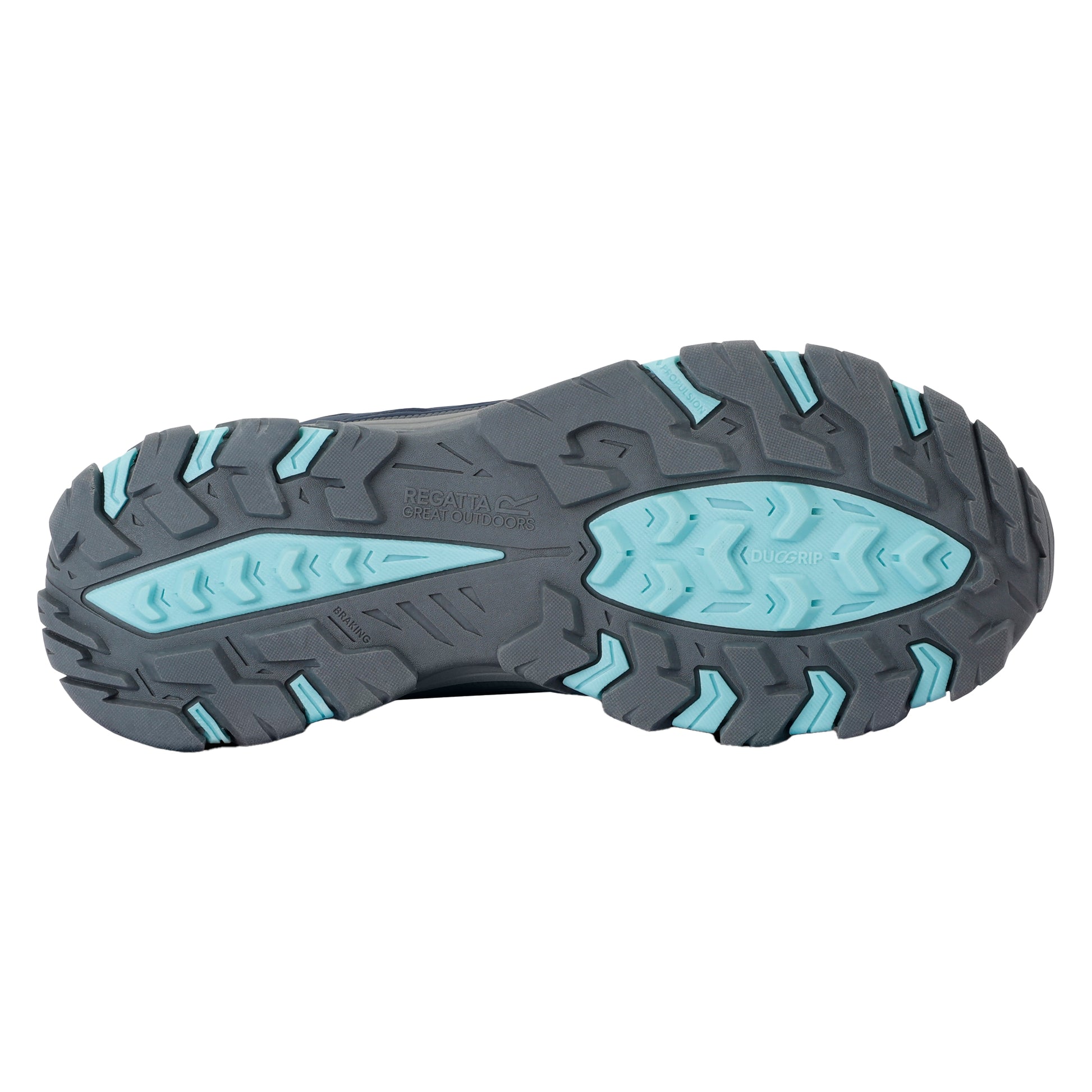 Navy-Aruba Blue - Close up - Regatta Womens-Ladies Holcombe III Low Walking Shoes