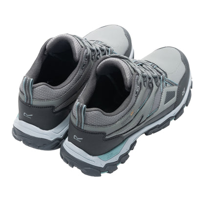 Dark Steel-Ivy Moss - Back - Regatta Womens-Ladies Holcombe III Low Walking Shoes