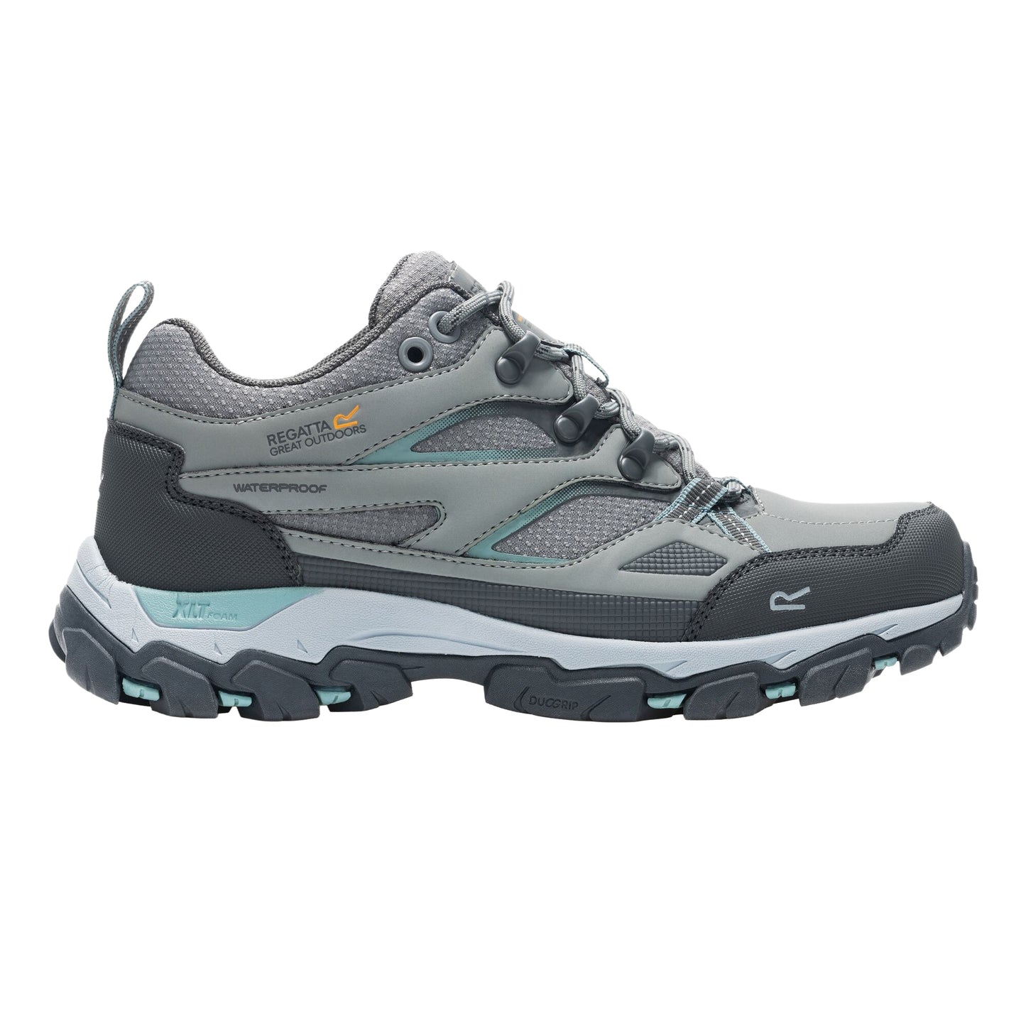 Dark Steel-Ivy Moss - Side - Regatta Womens-Ladies Holcombe III Low Walking Shoes