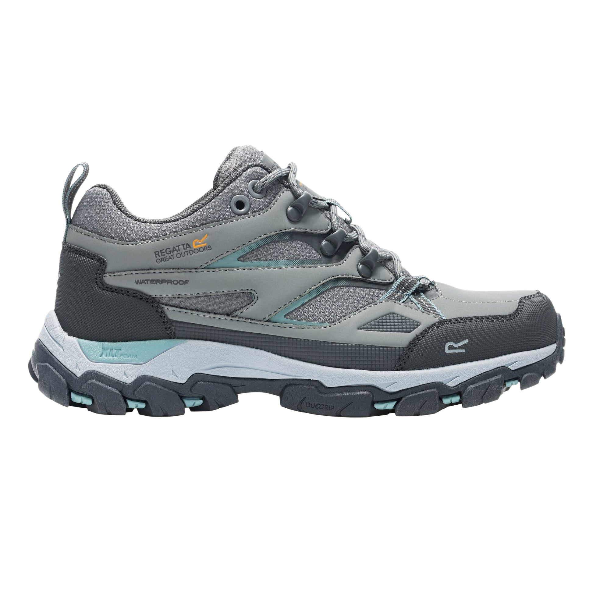 Dark Steel-Ivy Moss - Side - Regatta Womens-Ladies Holcombe III Low Walking Shoes