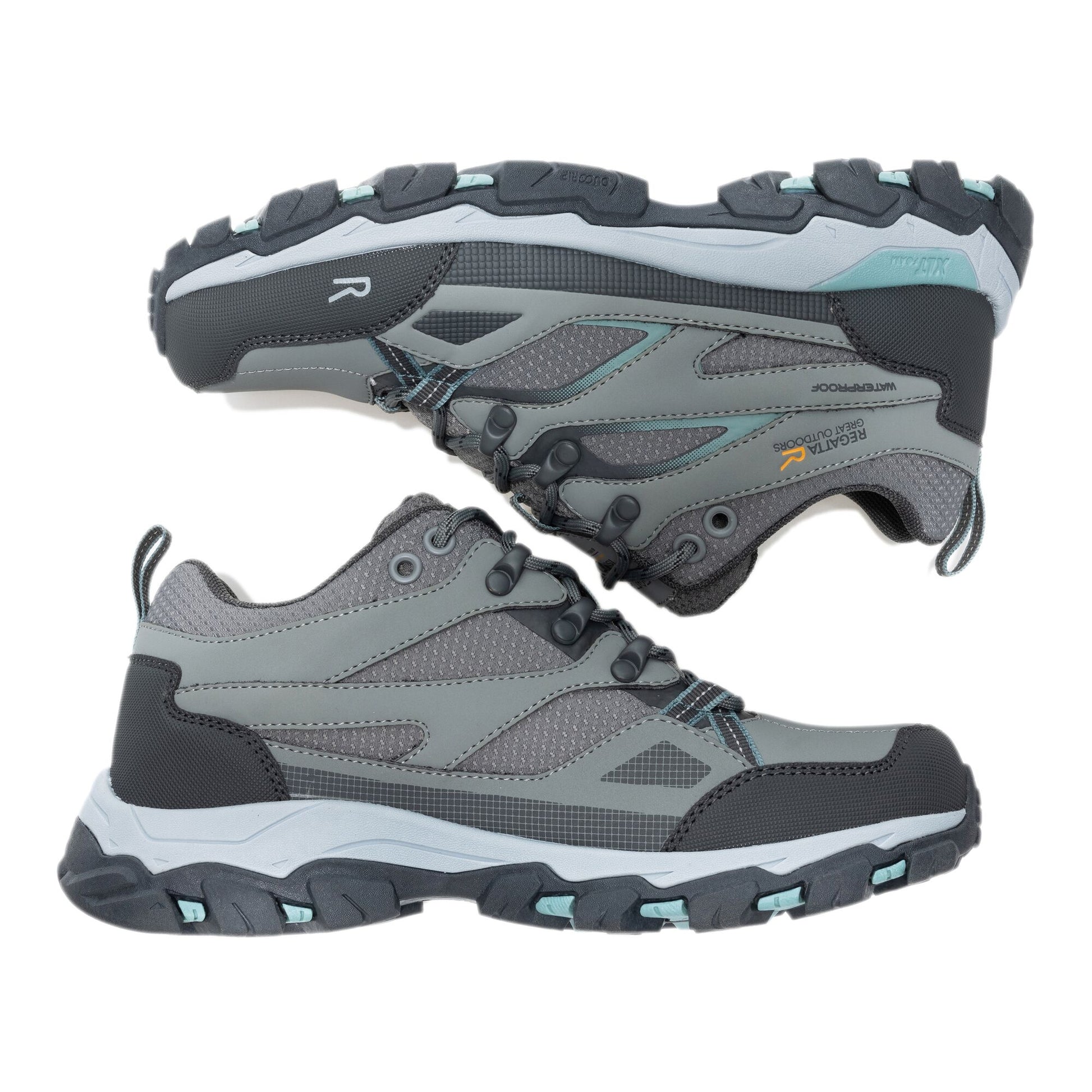 Dark Steel-Ivy Moss - Close up - Regatta Womens-Ladies Holcombe III Low Walking Shoes