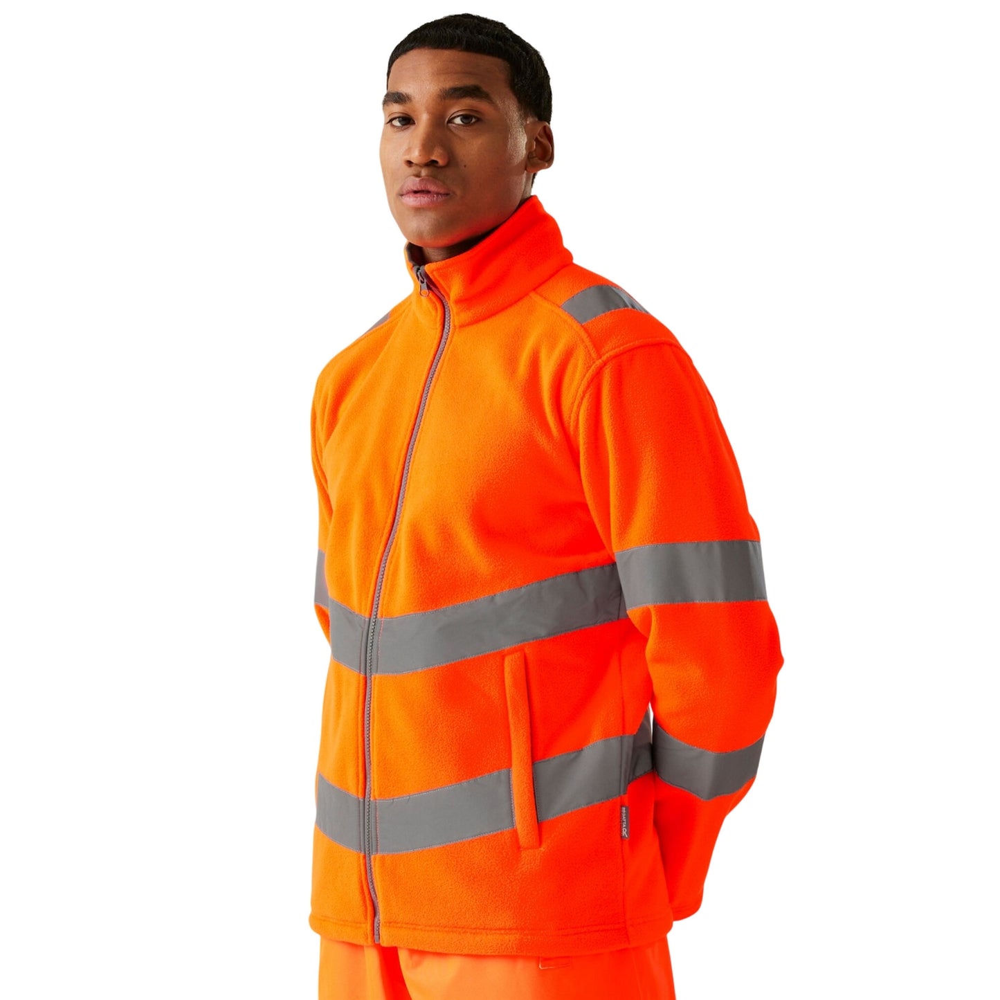 Orange - Side - Regatta Professional Unisex Adult High-Vis Fleece Jacket