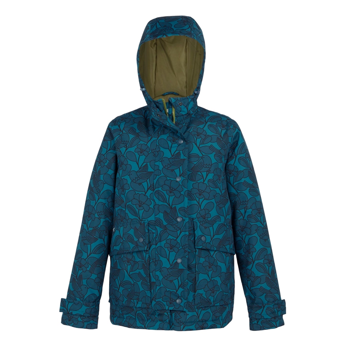 Blue - Front - Regatta Womens-Ladies Orla Kiely Birds Mid Length Waterproof Jacket