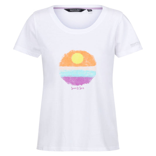 Bleached Aqua - Front - Regatta Womens-Ladies Filandra VIII Want To Have Sun T-Shirt