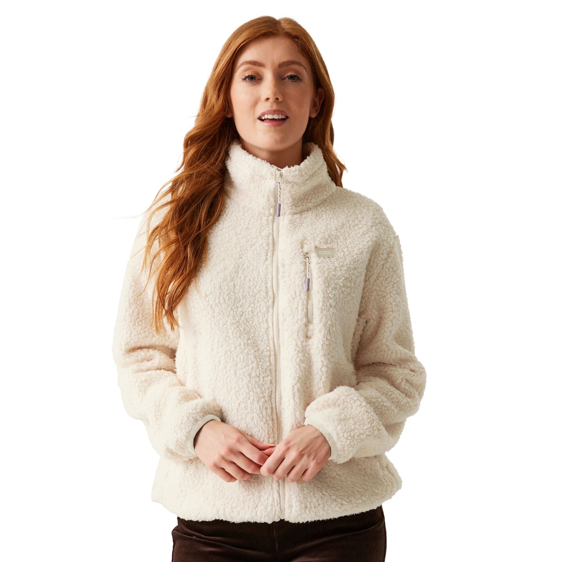 Light Vanilla - Side - Regatta Womens-Ladies Ria Fluffy Full Zip Fleece Jacket