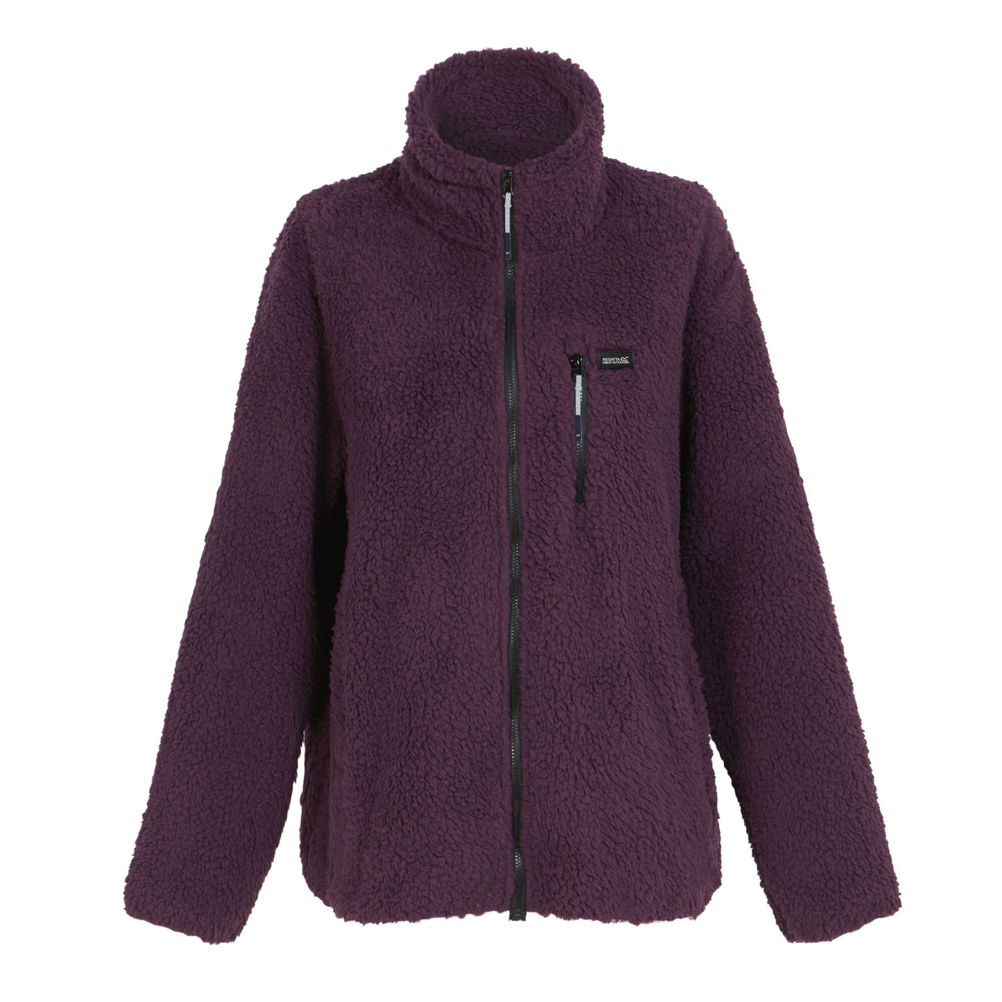 Deep Plum - Front - Regatta Womens-Ladies Ria Fluffy Full Zip Fleece Jacket