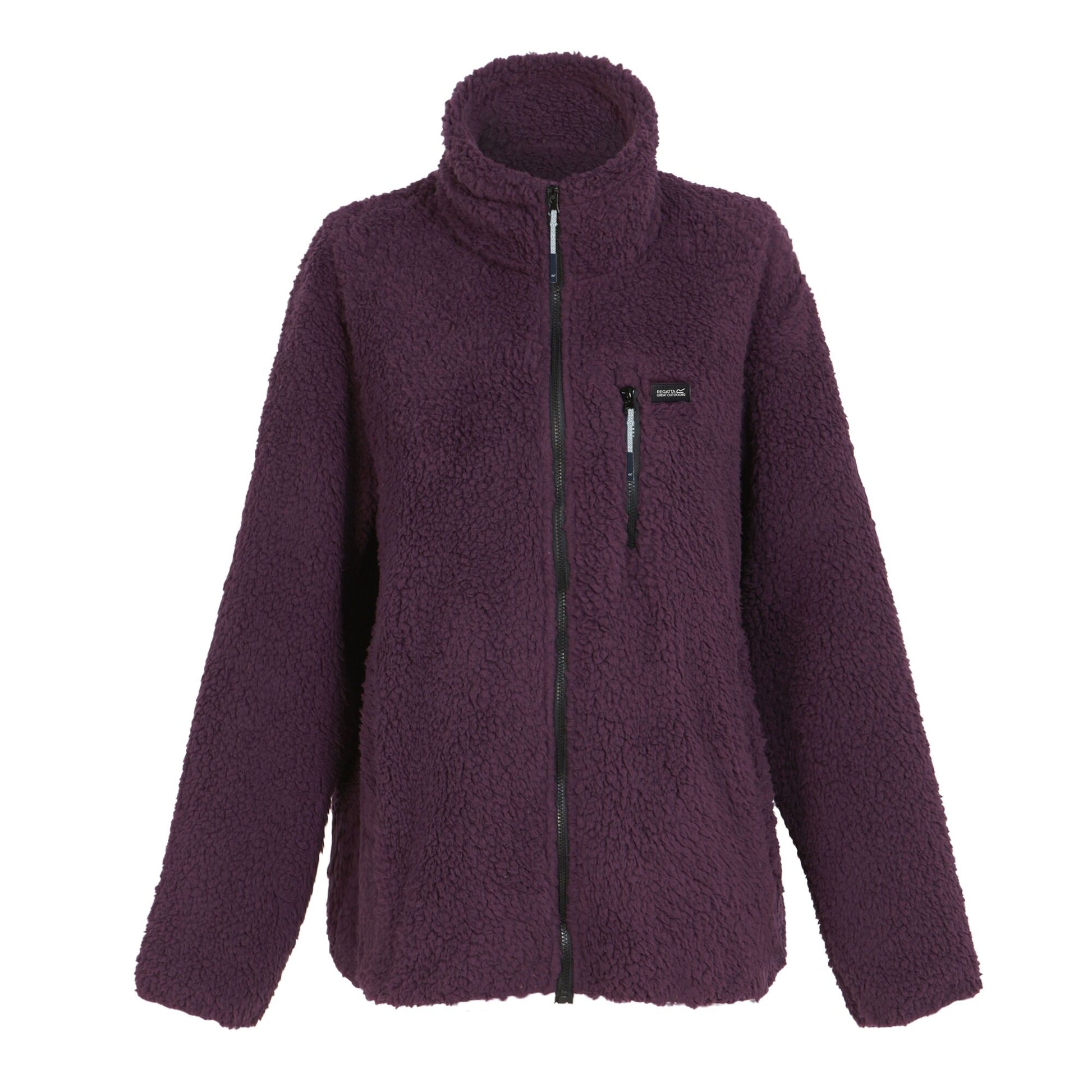 Deep Plum - Front - Regatta Womens-Ladies Ria Fluffy Full Zip Fleece Jacket
