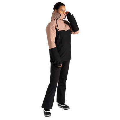 Cashmere-Black - Side - Dare 2B Womens-Ladies Slide Out Colour Block Overhead Ski Jacket