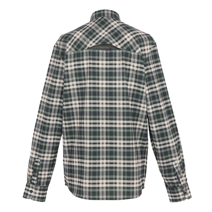 Agave Green - Back - Regatta Mens Checked Packaway Long-Sleeved Travel Shirt