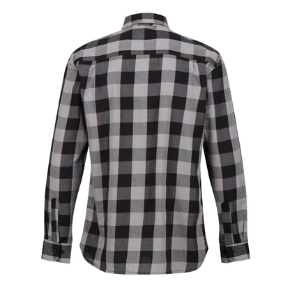 Black-Dark Grey - Back - Regatta Mens Lance Bold Check Shirt