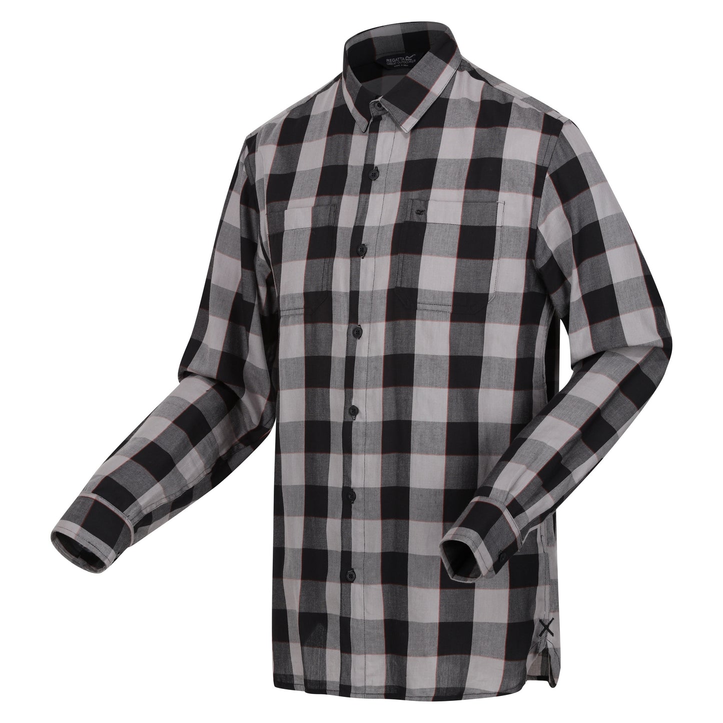 Black-Dark Grey - Side - Regatta Mens Lance Bold Check Shirt