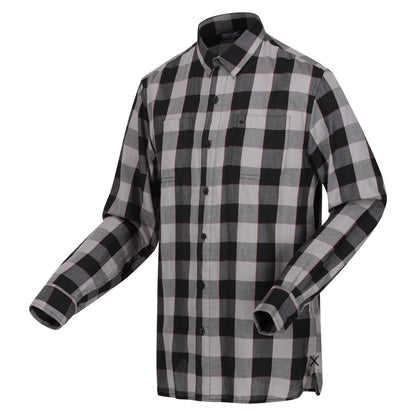 Black-Dark Grey - Side - Regatta Mens Lance Bold Check Shirt