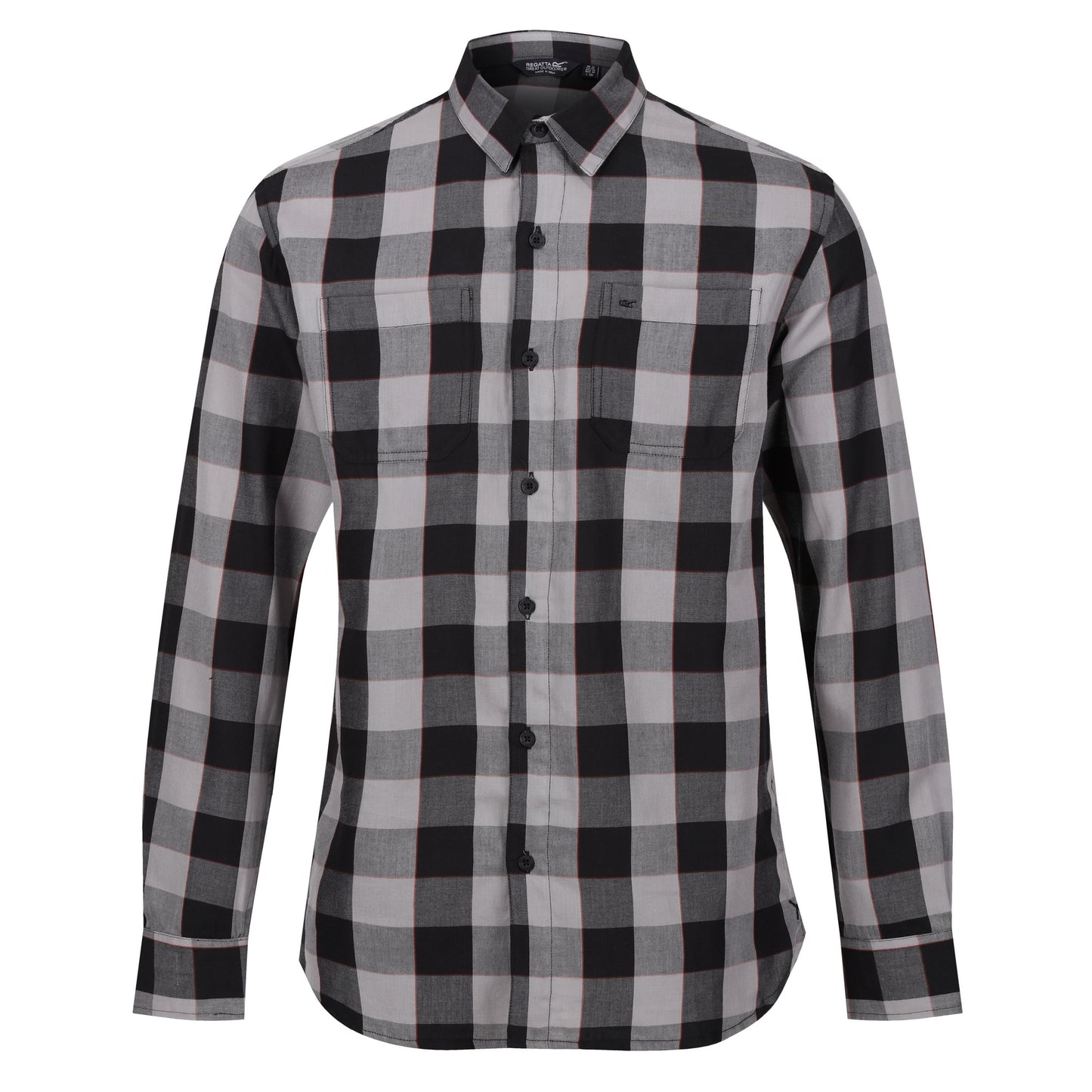 Black-Dark Grey - Front - Regatta Mens Lance Bold Check Shirt