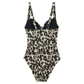 Natural - Back - Regatta Womens-Ladies Sakari Leopard Print Tummy Control One Piece Swimsuit