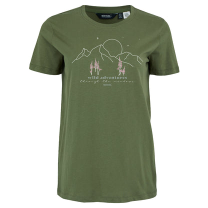 Green - Front - Regatta Womens-Ladies Filandra VX Wild Adventures T-Shirt