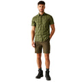 Nephrite Green-Black - Side - Regatta Mens Begarno Checked Short-Sleeved Shirt
