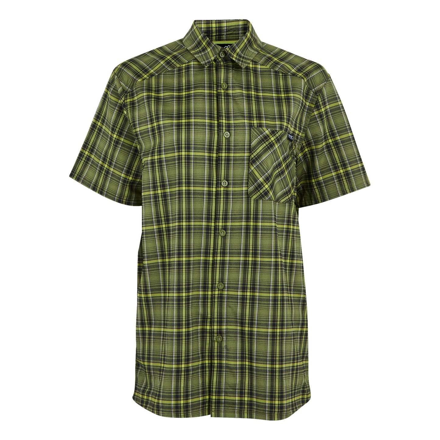 Nephrite Green-Black - Front - Regatta Mens Begarno Checked Short-Sleeved Shirt