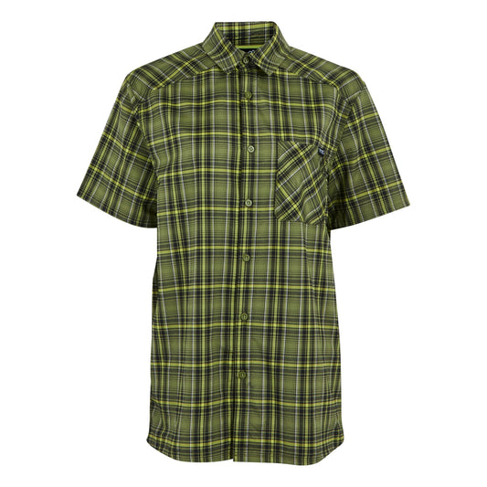 Nephrite Green-Black - Front - Regatta Mens Begarno Checked Short-Sleeved Shirt